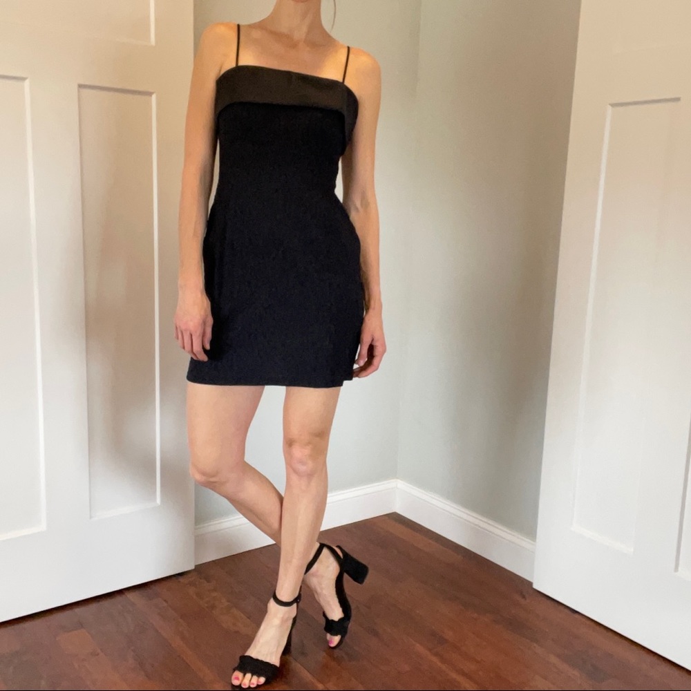 Alex Evenings- VTG Formal Mini Black Lace Dress Size 8P